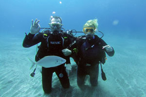 Couple under water