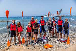 Kayakers on the beach