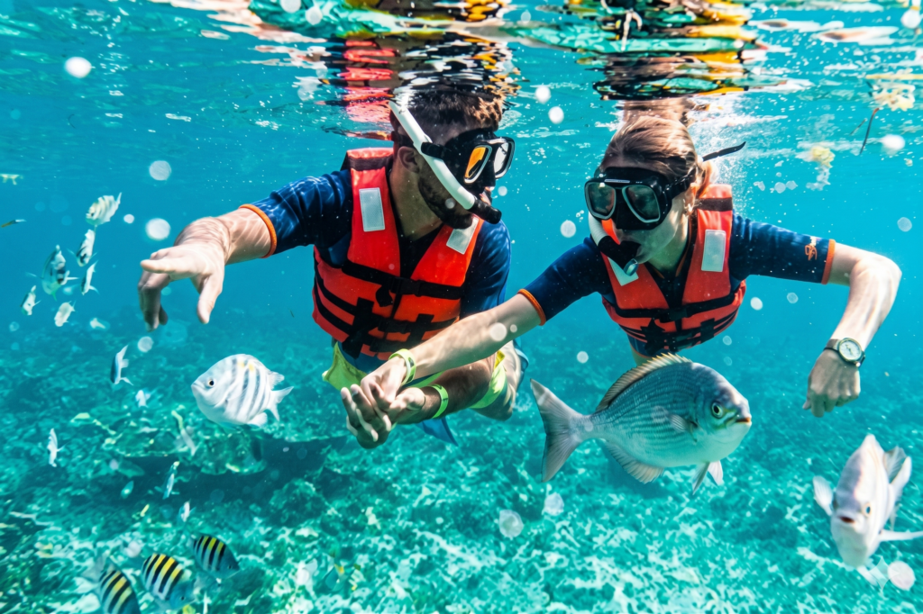 Snorkeling from the shore and by boat