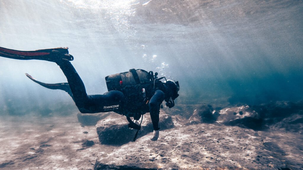 a diver with a perfect buoyancy