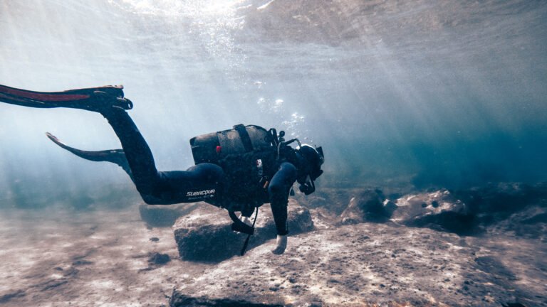 a diver with a perfect buoyancy