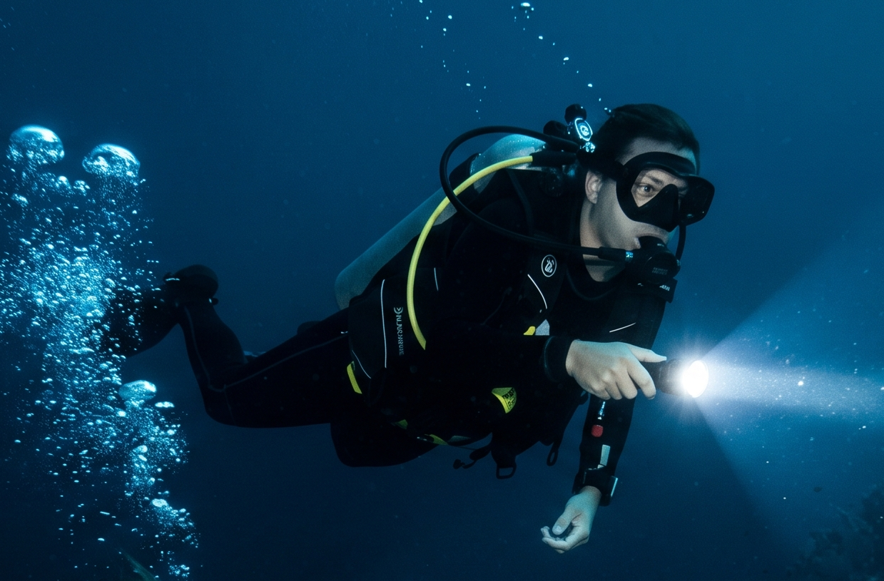 Night diver in tenerife los cristianos los tarajales